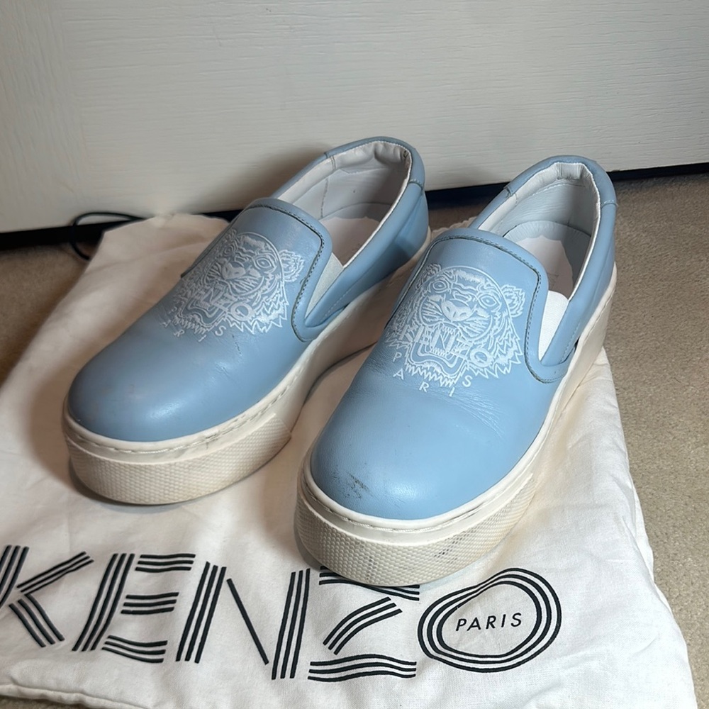 Kenzo Blue Slip-On Sneakers